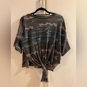 Army T-shirt tie in front